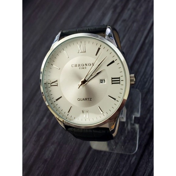 Chronos Tuxedo Roman Satin Sunburst Silver Dial Mens T Cocktail Time Watch NIB - Picture 3 of 7